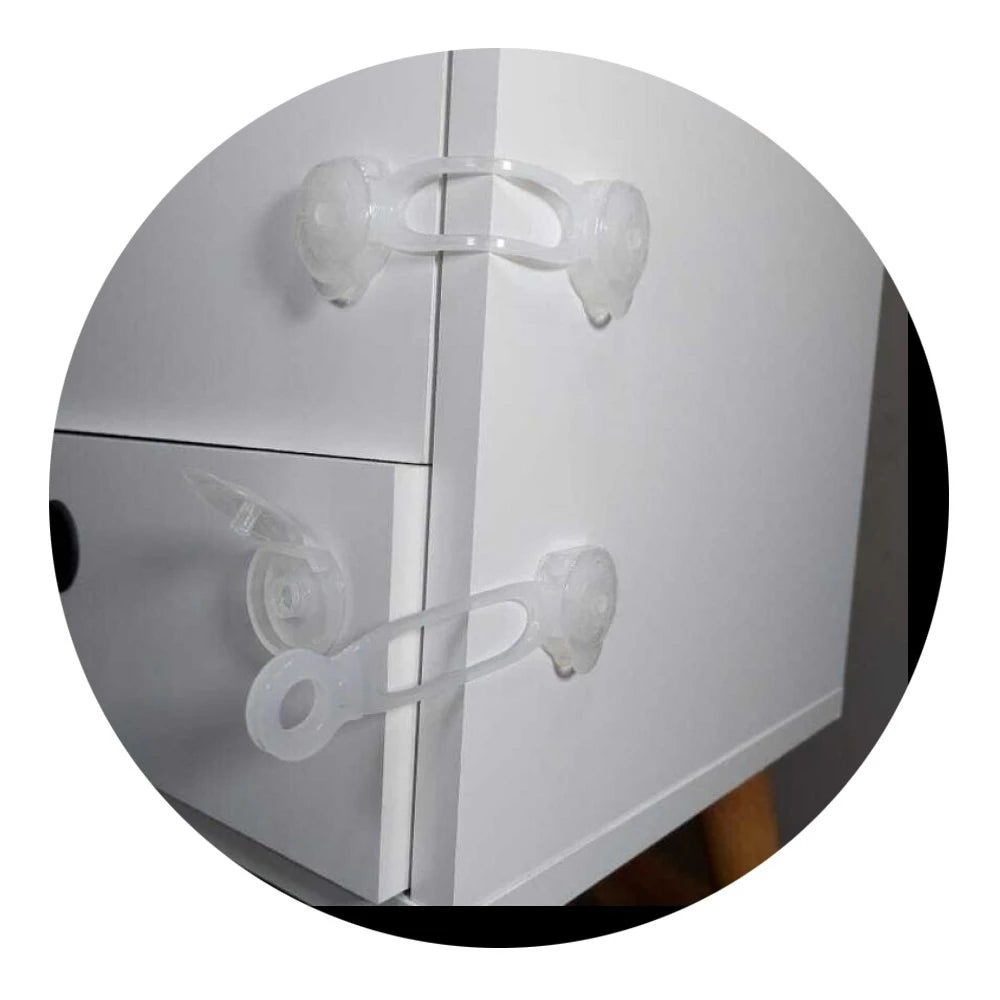 Kit 12 Travas Gaveta Segurança Bebê Transparente