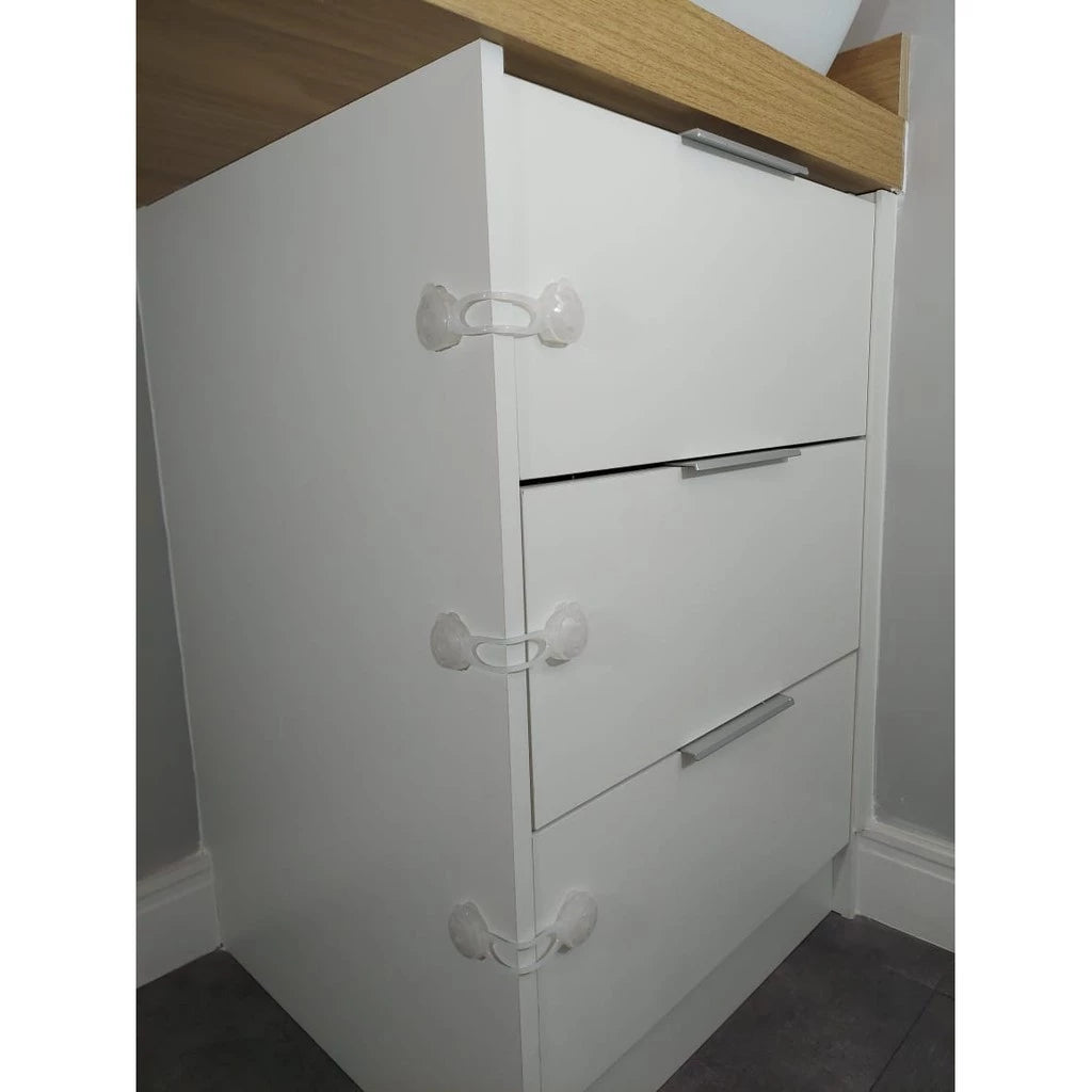 Kit 12 Travas Gaveta Segurança Bebê Transparente