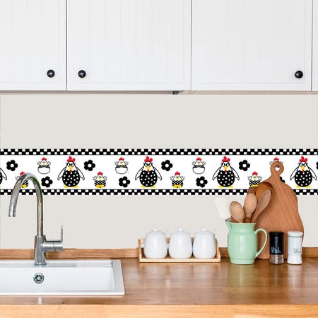 Borda Decorativa Adesivo Faixa para Cozinha diversos modelos - 100 x 10 cm