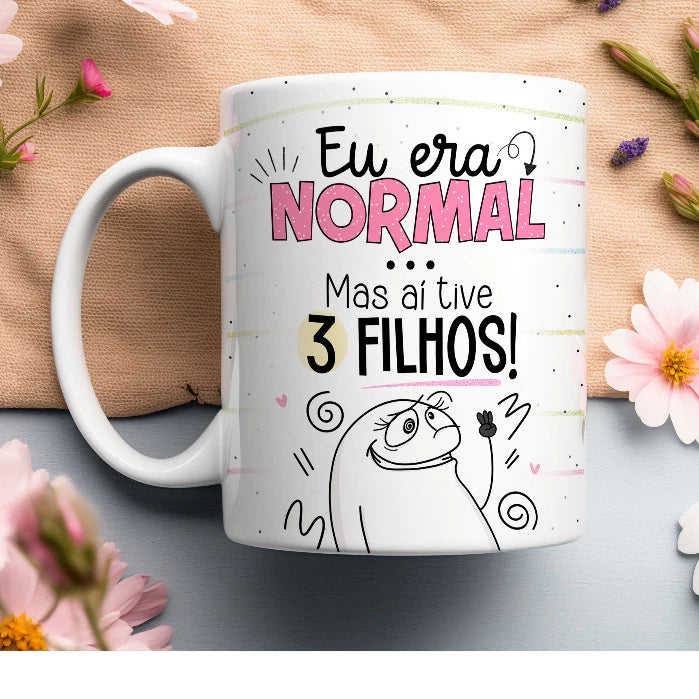 Caneca de Porcelana Flork com frases divertidas Mãe Vários Modelos
