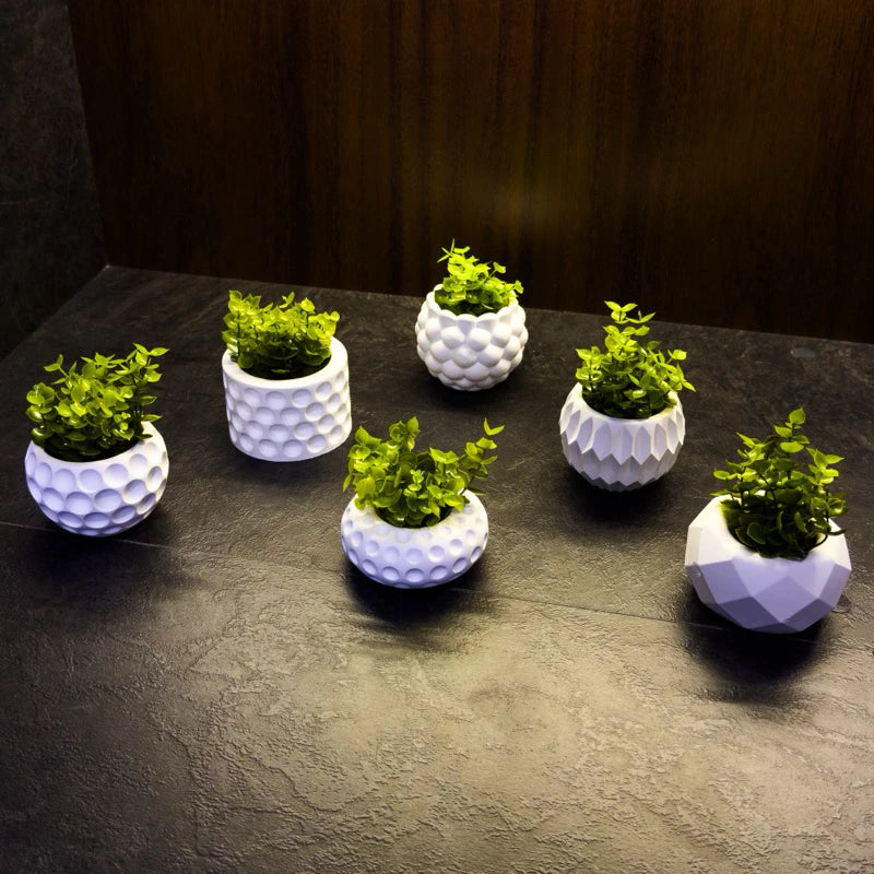 Conjunto Decorativo com 6 Vasos Incluso Planta Artificial