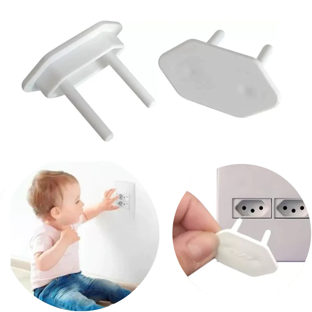 Kit 24 Protetor de Tomada Bebê Segurança Contra Choque Elétrico