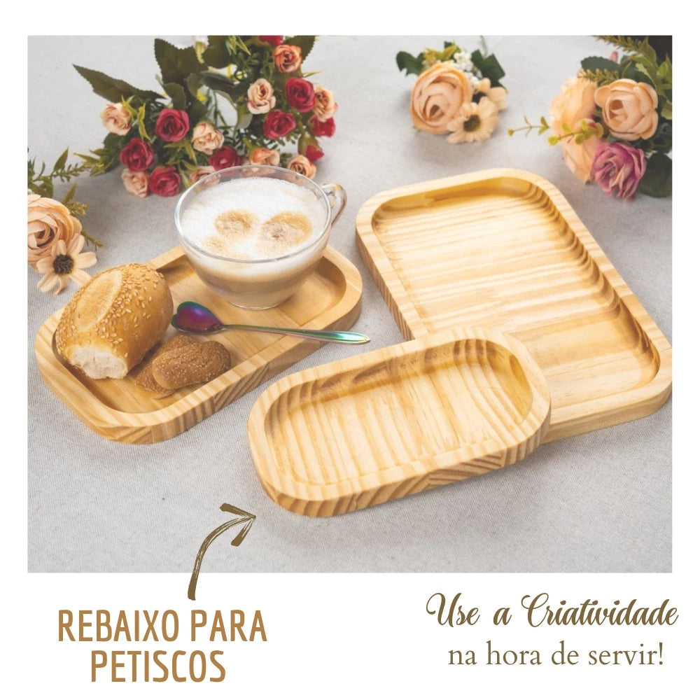 Kit Petisqueira Tábua de Servir Frios e Frutas Luxo