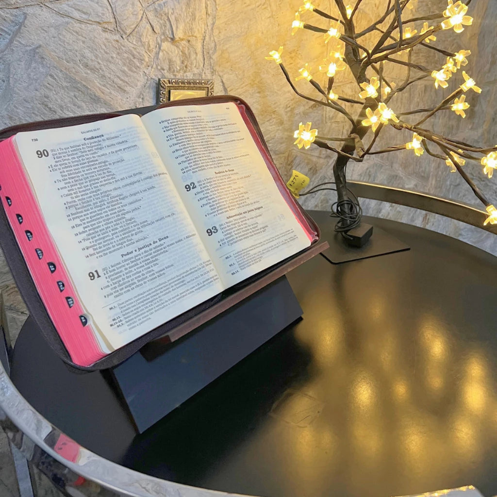 Suporte Porta Livro Bíblia MDF 6mm Organizador Resistente Decorativo Leitura Estudo