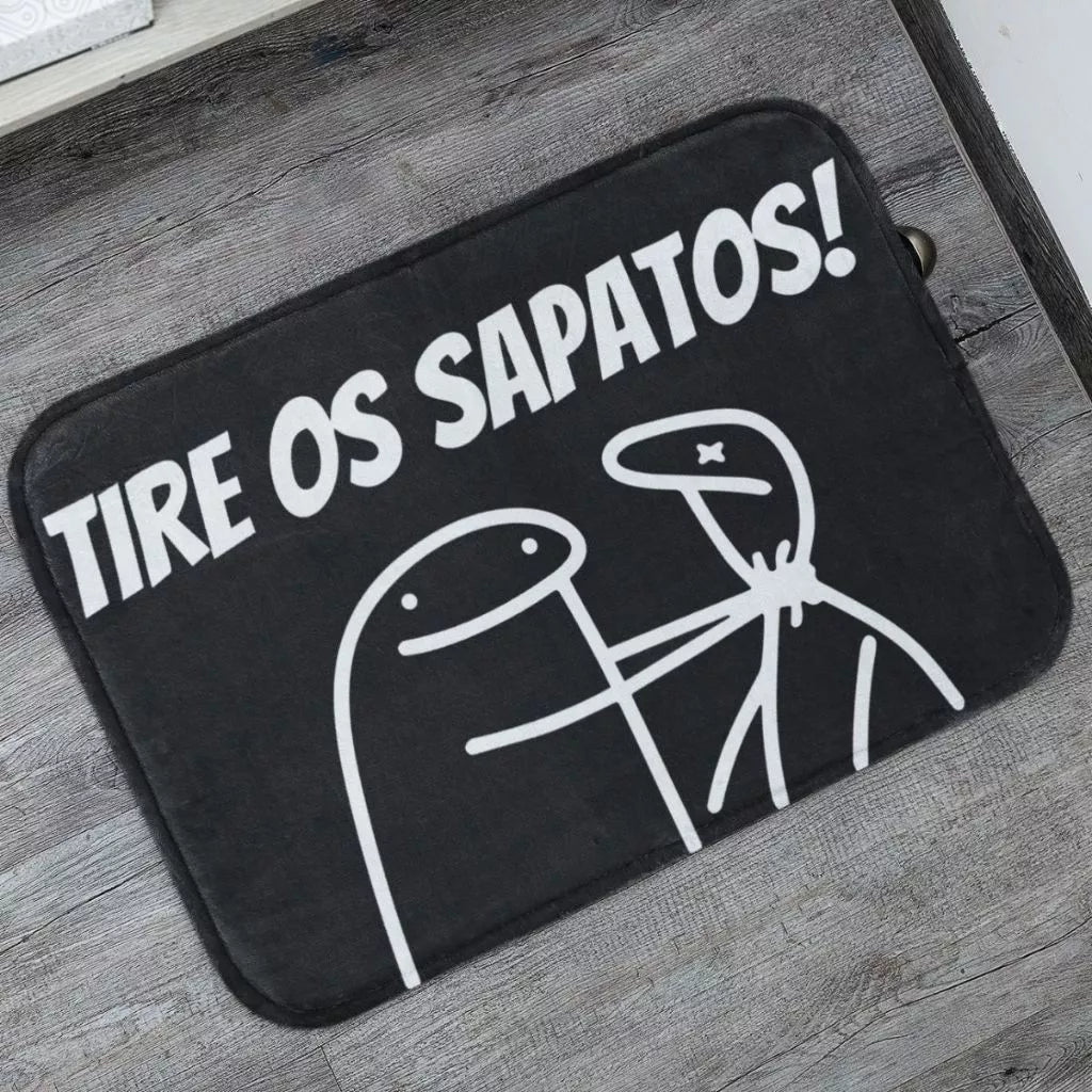 Tapete Porta de Entrada Tire Os Sapatos Flork Antiderrapante