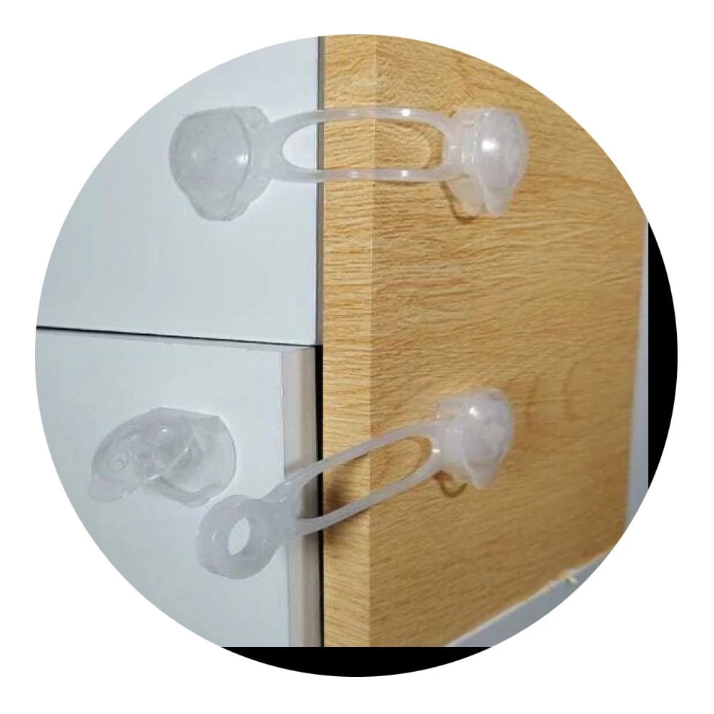Kit 12 Travas Gaveta Segurança Bebê Transparente