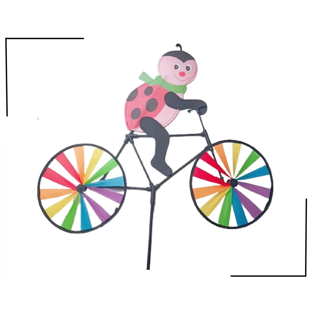 Cata-vento Bicicleta Giratório Enfeite Jardim Decoração Catavento Animais