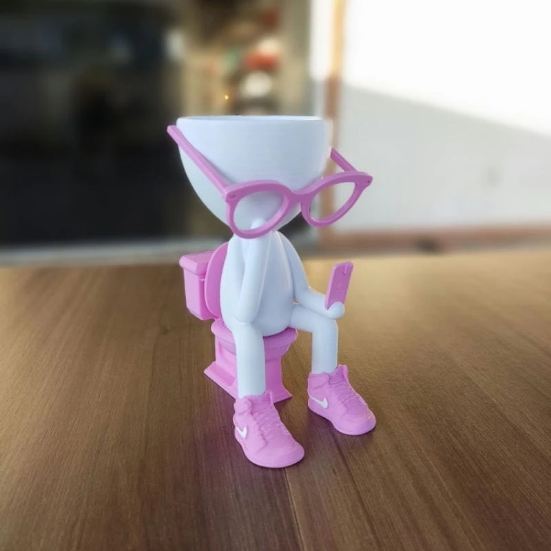 Vaso Decorativo Robert Plant no Banheiro com celular