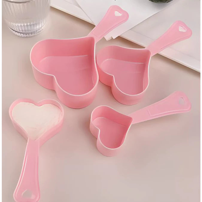 Kit Medidor Culinário Coração 4 Peças Confeitaria