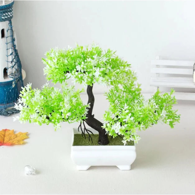 Bonsai Artificial 25cm Realista de Plástico com Vaso