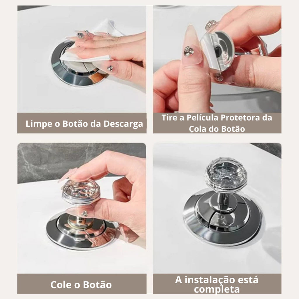 Botão de Descarga Para Vaso Sanitário Formato Diamante