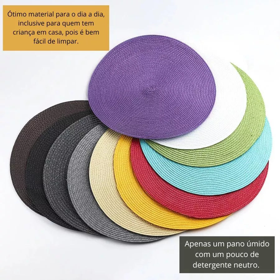 Kit 4 ou 6 Jogo Americano Souplast Redondo Jantar Mesa Posta Cozinha 38cm