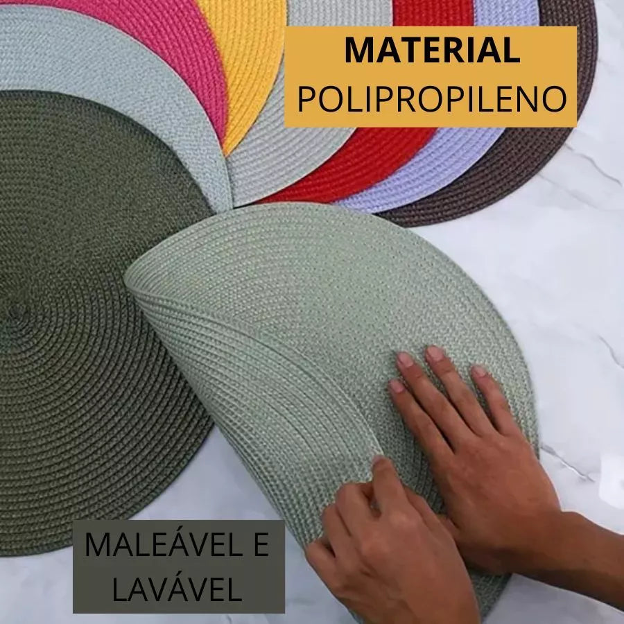 Kit 4 ou 6 Jogo Americano Souplast Redondo Jantar Mesa Posta Cozinha 38cm