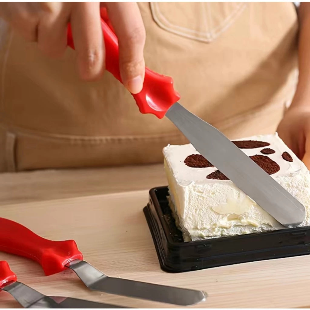 Kit 3 Espátulas Confeiteiro Para Bolos Decorados Em Inox Multiuso