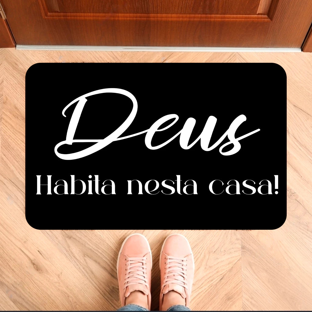 Tapete Antiderrapante Costura Reforçada - Versículo - Evangélico - Oração