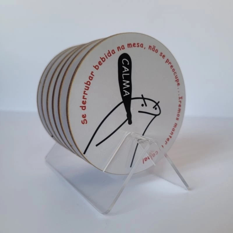 Porta Copo kit com 6 bolachas de 9cm e uma com base de acrílico para decoração