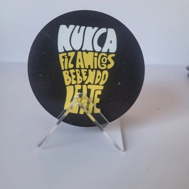 Porta Copo kit com 6 bolachas de 9cm e uma com base de acrílico para decoração