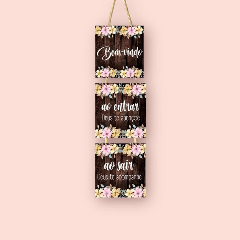 Kit Placa Decorativa Personalizada Com Corda