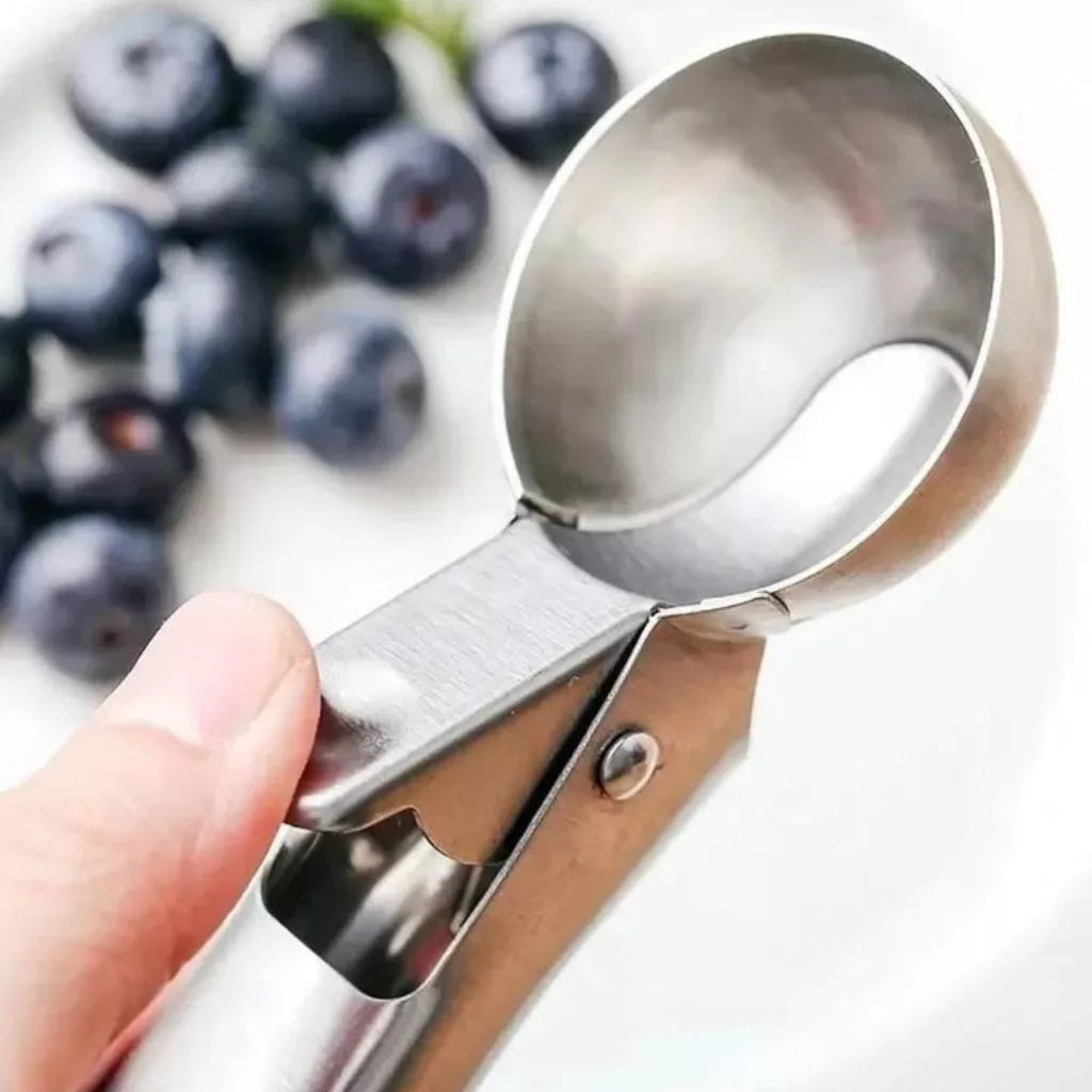 Colher Concha Pegador De Sorvete Inox Com Ejetor Profissional