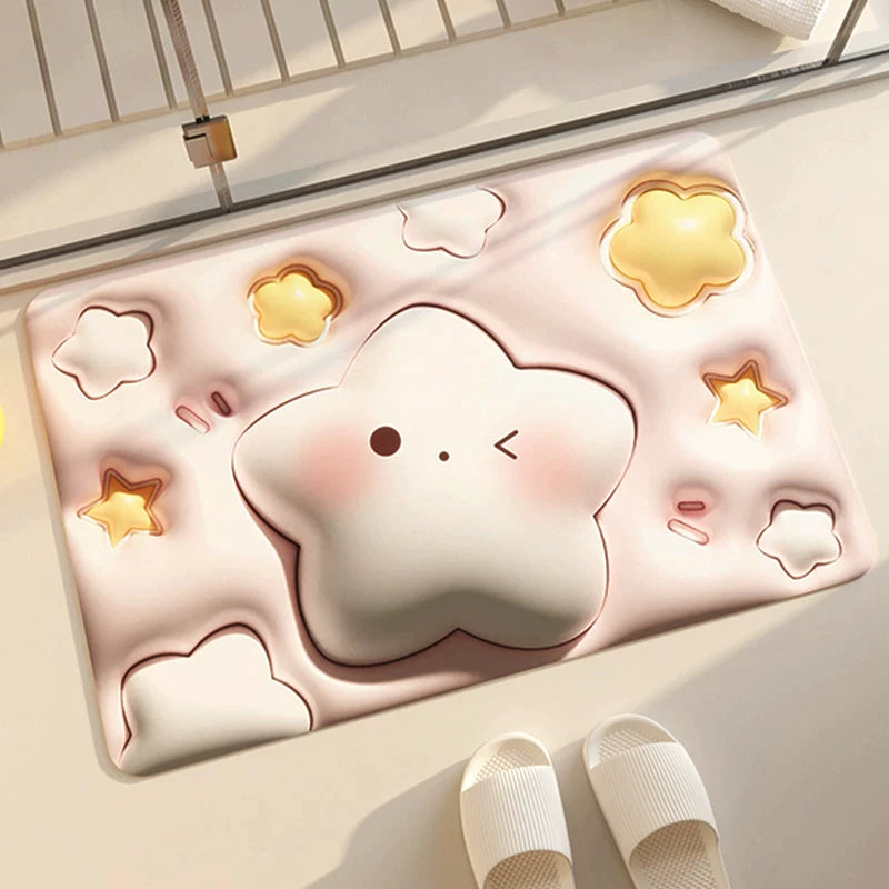 Tapete de Banheiro Efeito 3D Antiderrapante Super Absorvente