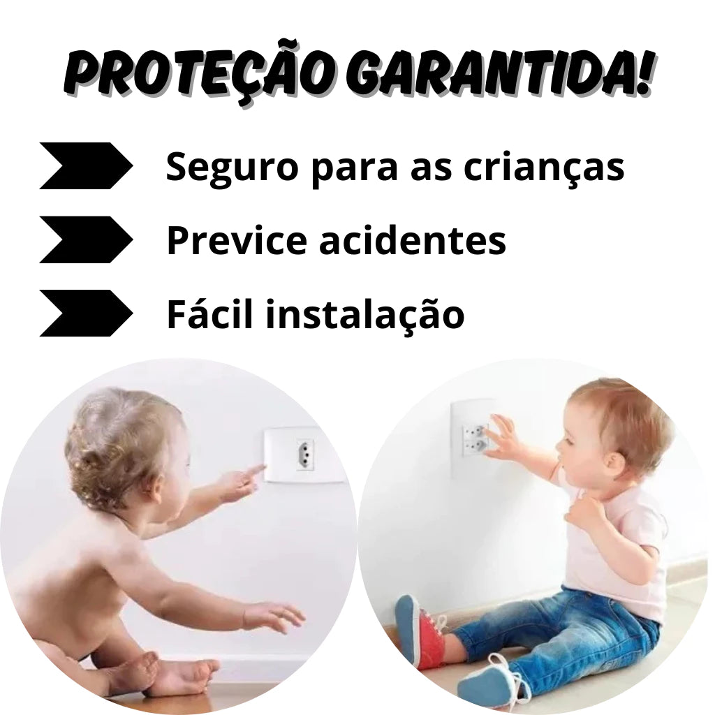 Kit 24 Protetor de Tomada Bebê Segurança Contra Choque Elétrico