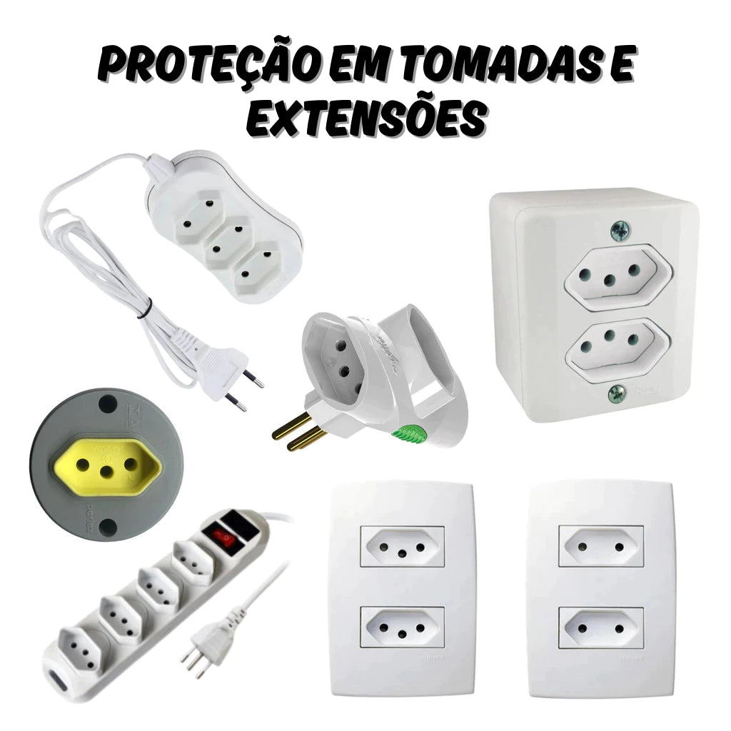 Kit 24 Protetor de Tomada Bebê Segurança Contra Choque Elétrico