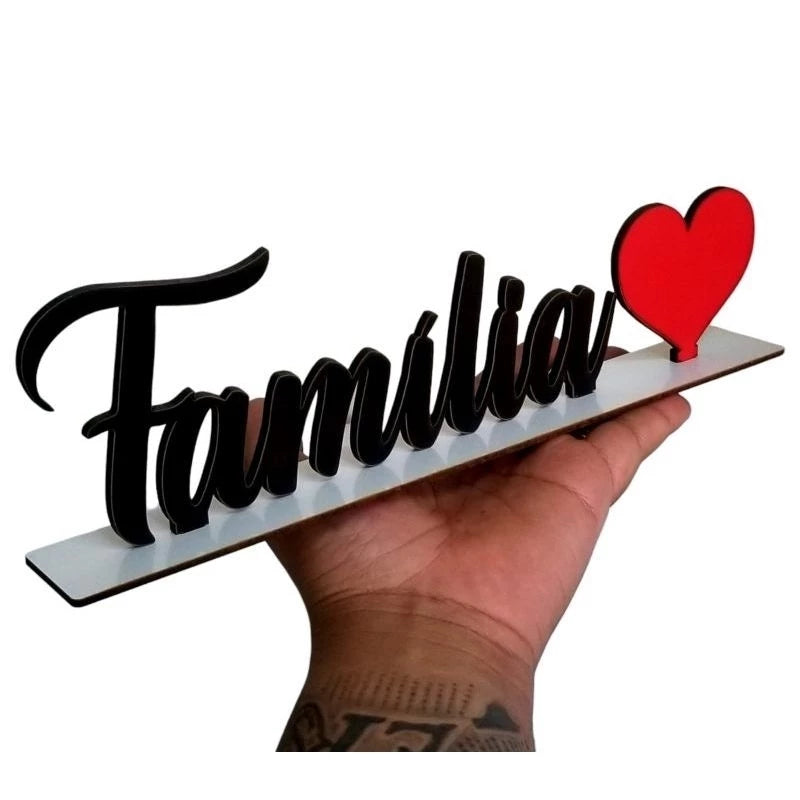 kit 3 palavras em MDF decorativo família fé gratidão kit palavras