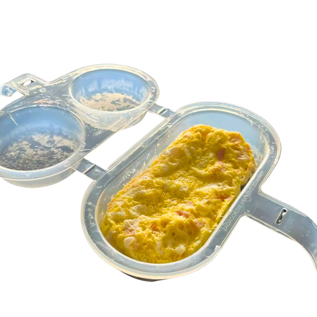 Forma Cozinha Ovo Omelete Direto No Microondas Fácil Rápido Omeleteira 2 em 1
