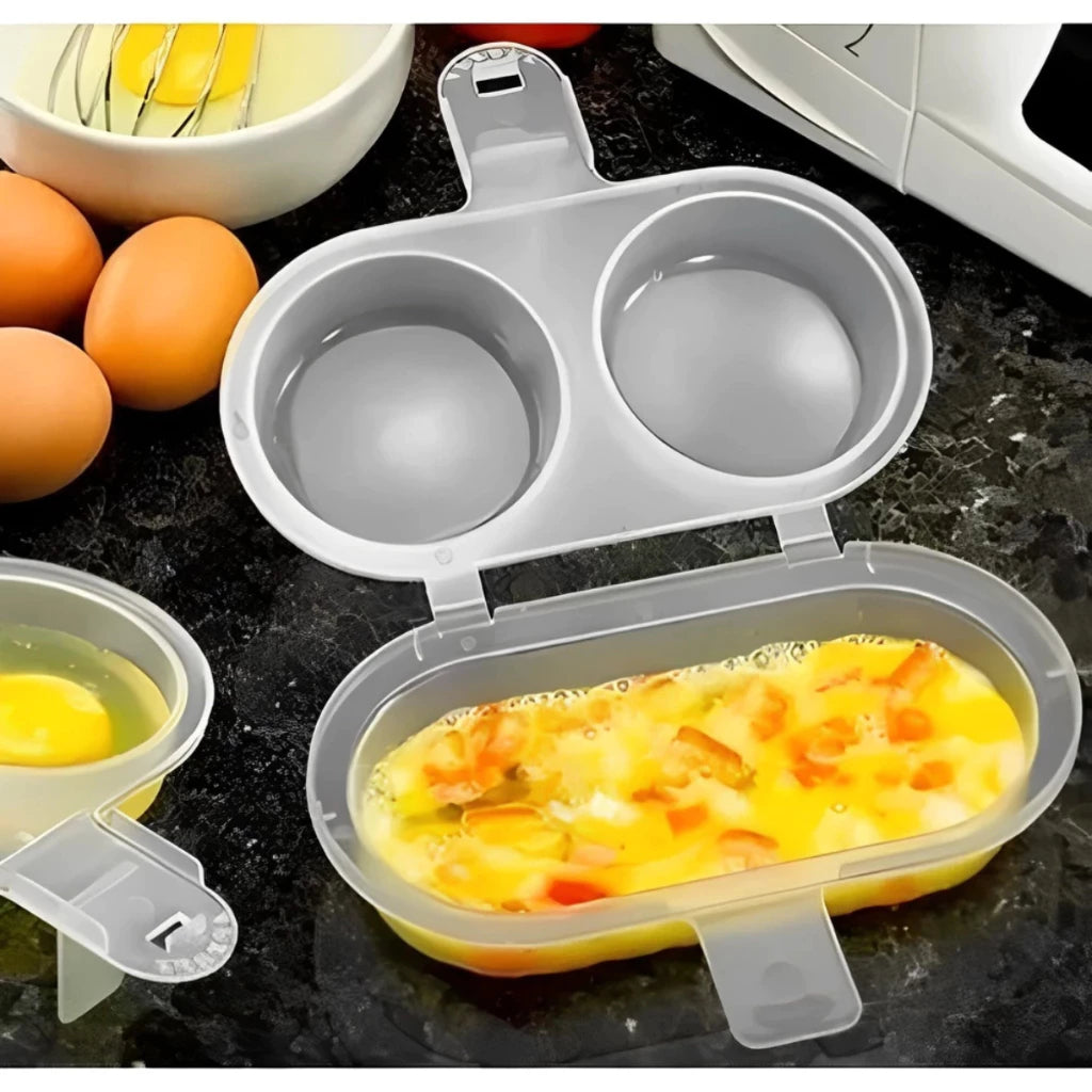 Forma Cozinha Ovo Omelete Direto No Microondas Fácil Rápido Omeleteira 2 em 1