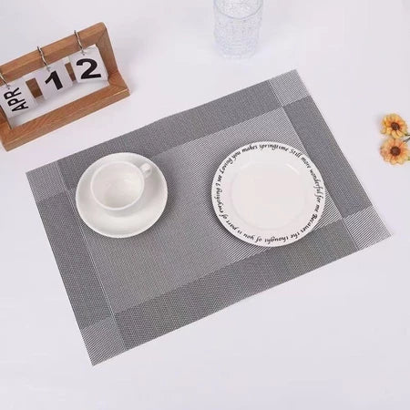 KIT 4 ou 6 Jogo Americano Metalizado em PVC Retangular Mesa Posta Sousplat