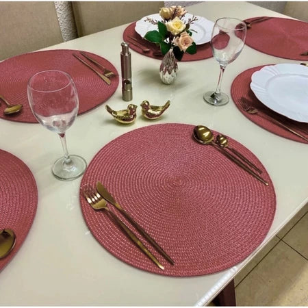 Kit 4 ou 6 Jogo Americano Souplast Redondo Jantar Mesa Posta Cozinha 38cm