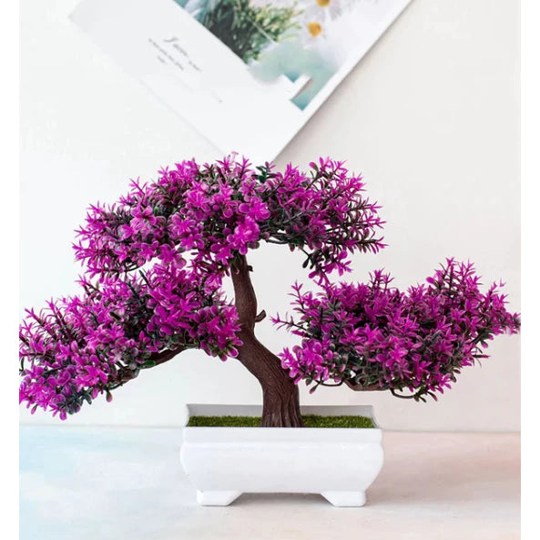 Bonsai Artificial 25cm Realista de Plástico com Vaso