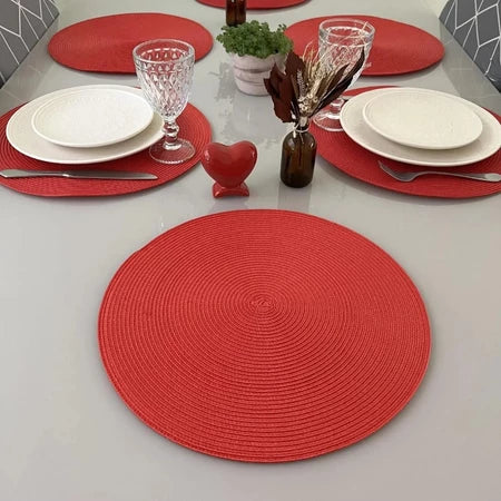 Kit 4 ou 6 Jogo Americano Souplast Redondo Jantar Mesa Posta Cozinha 38cm