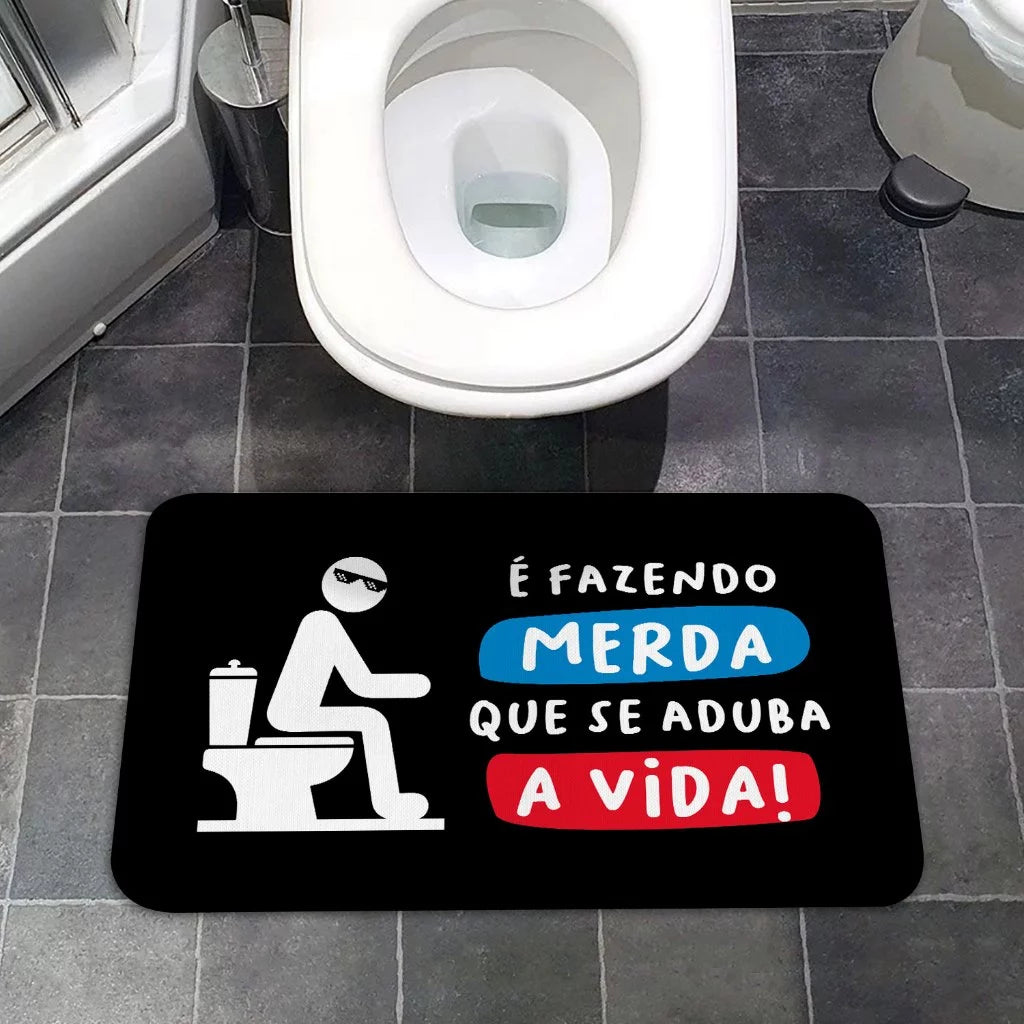 Tapete Decorativo Para Porta Antiderrapante Borracha Engraçado - 34X60