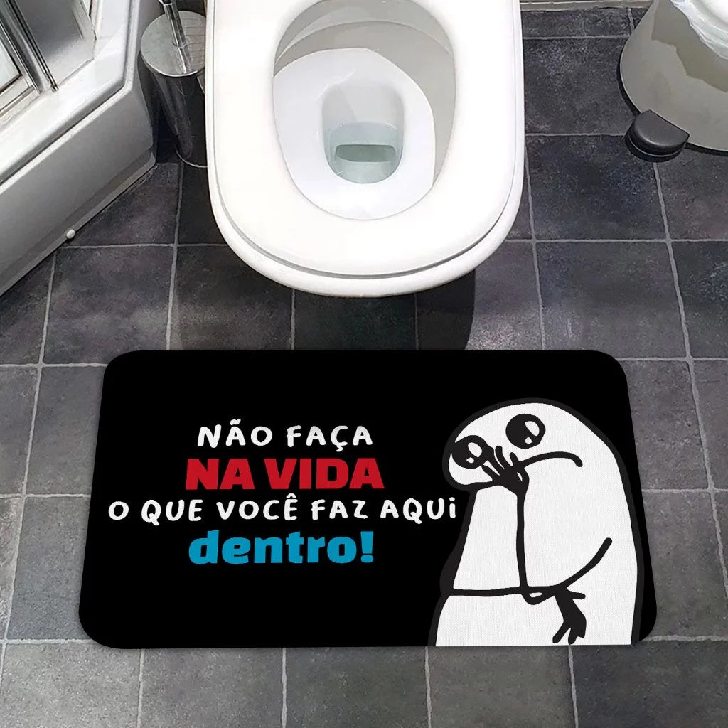 Tapete Decorativo Para Porta Antiderrapante Borracha Engraçado - 34X60