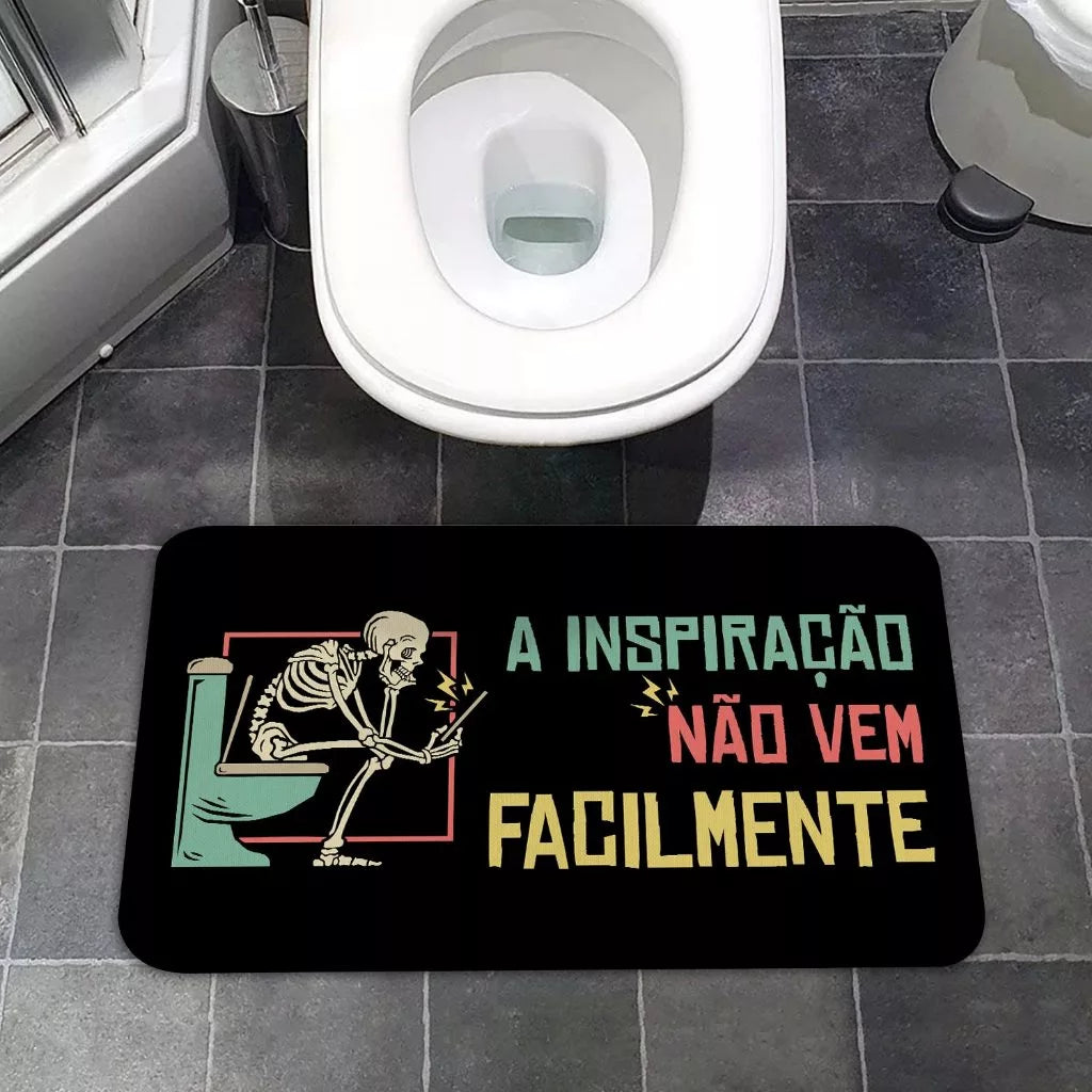 Tapete Decorativo Para Porta Antiderrapante Borracha Engraçado - 34X60