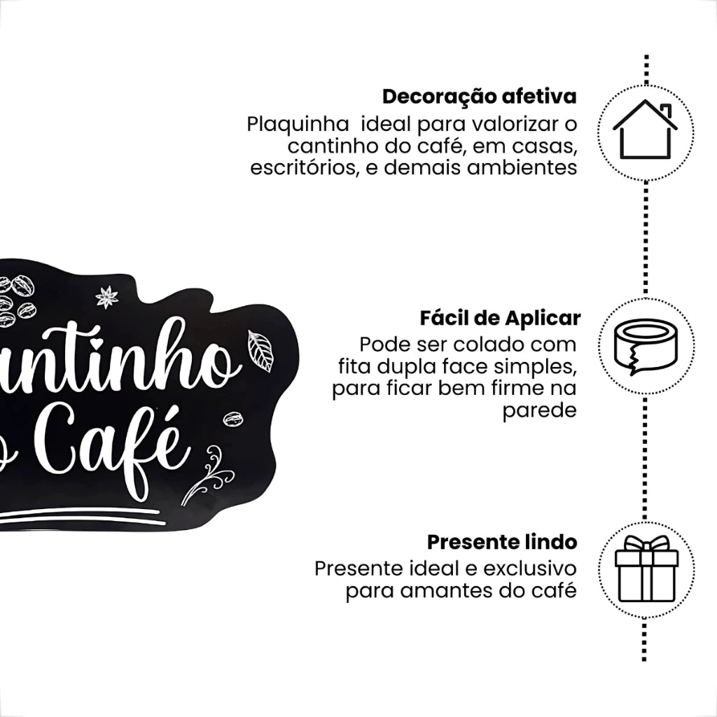 Quadro Decora o Cantinho do Café Acabamento a Laser