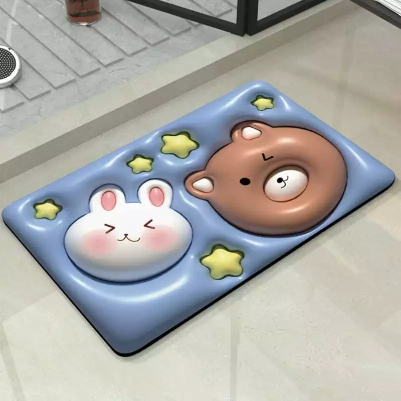 Tapete de Banheiro Efeito 3D Antiderrapante Super Absorvente