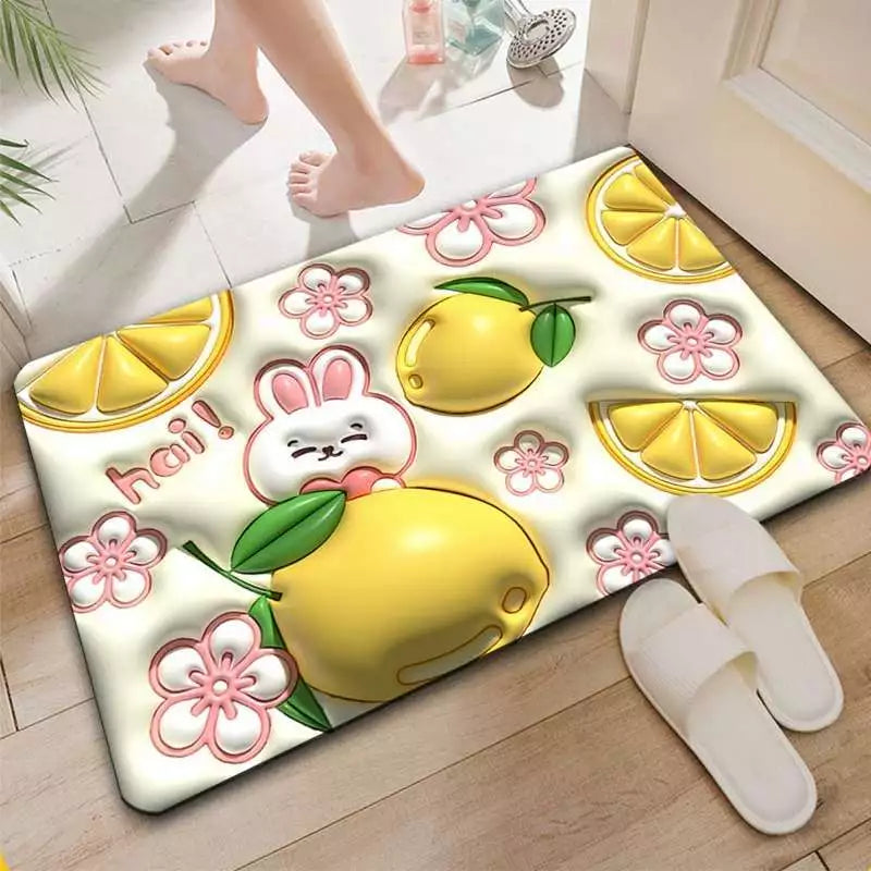 Tapete de Banheiro Efeito 3D Antiderrapante Super Absorvente