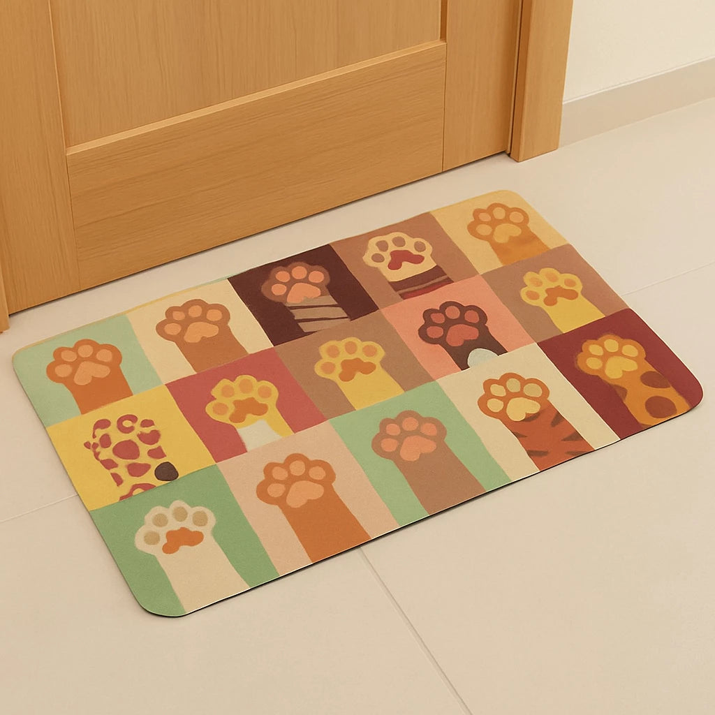 Tapete Antiderrapante Gatos, Cães, Frases | Decoração Porta ou Banheiro