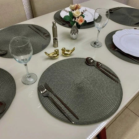 Kit 4 ou 6 Jogo Americano Souplast Redondo Jantar Mesa Posta Cozinha 38cm