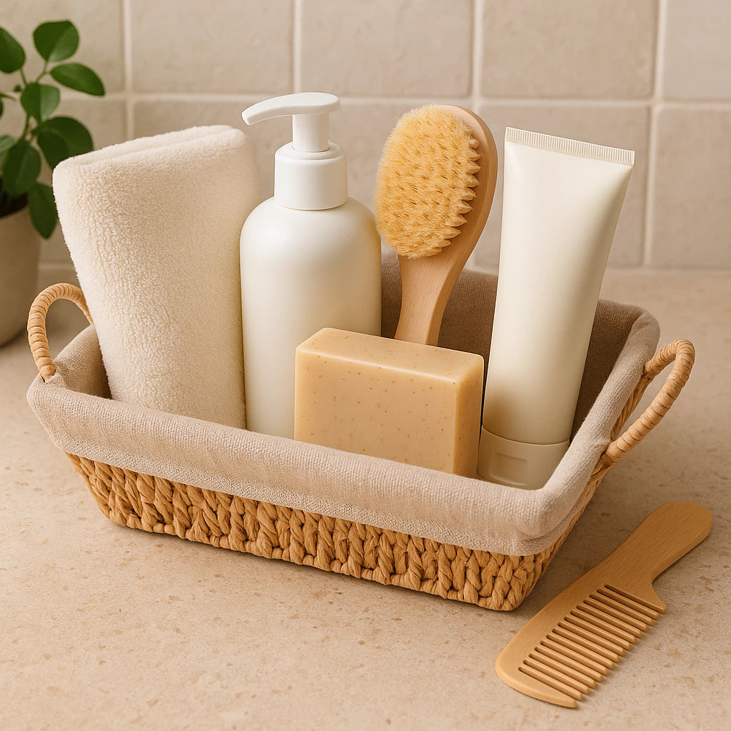 Kit 3 Cestos Organizadores de Palha/Bambu Multiuso com Forro