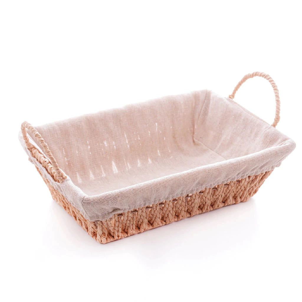 Kit 3 Cestos Organizadores de Palha/Bambu Multiuso com Forro