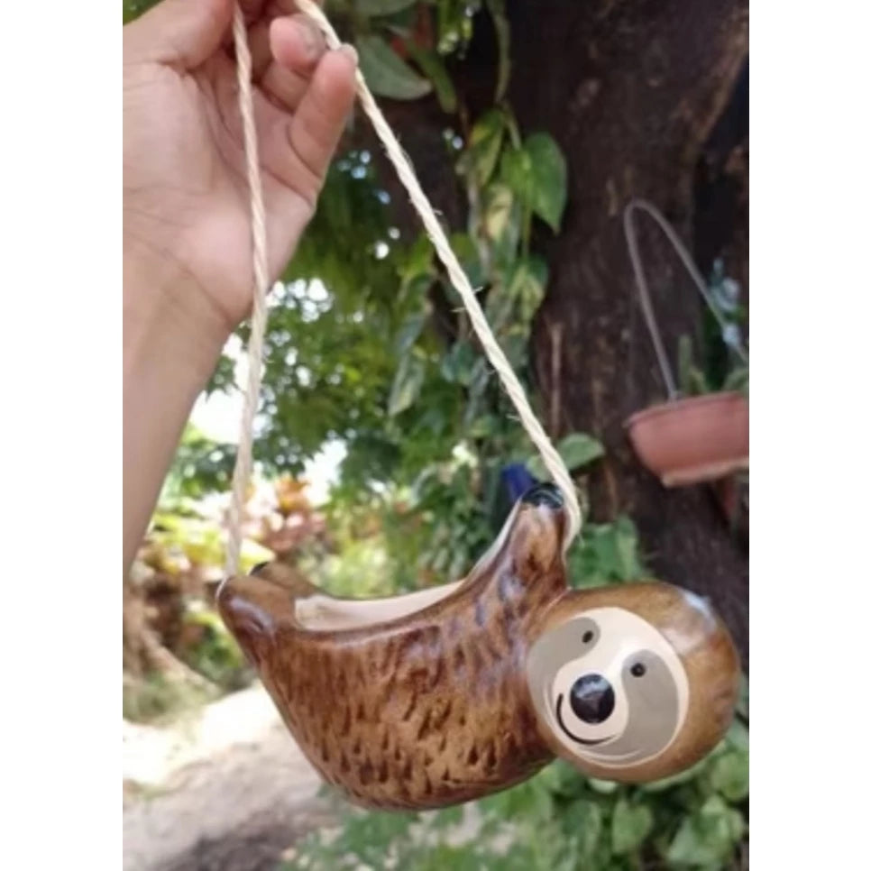 Vaso Bicho Preguiça para suculentas (cerâmica) sem arranjos!