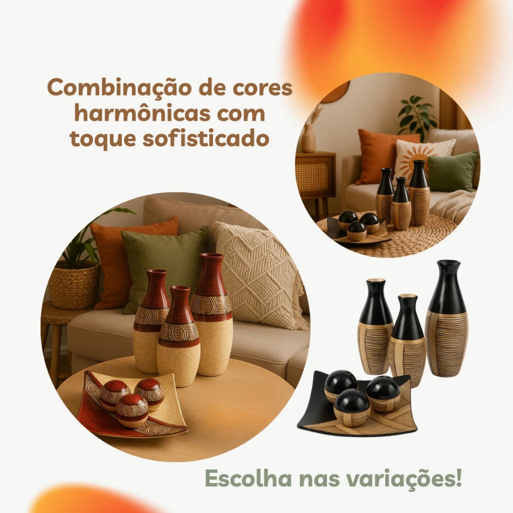 Conjunto 7 Peças de Ceramica para Decoração