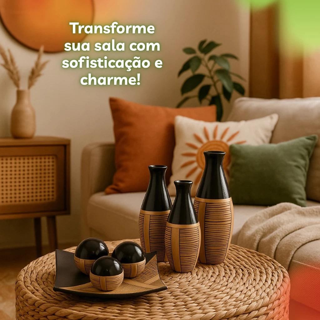 Conjunto 7 Peças de Ceramica para Decoração