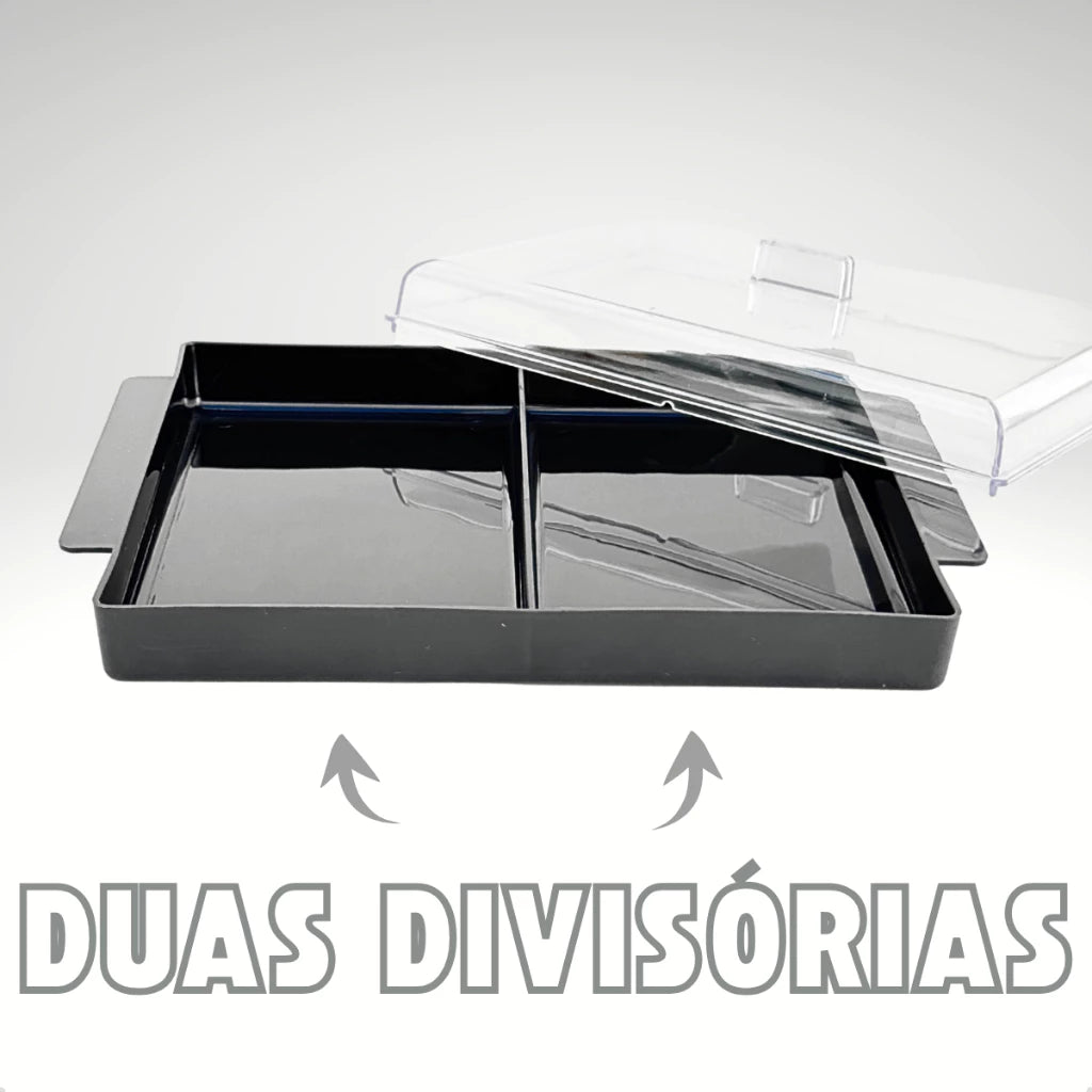 Porta Frios Duplo Com Tampa Resistente Para Geladeira Com Divisória