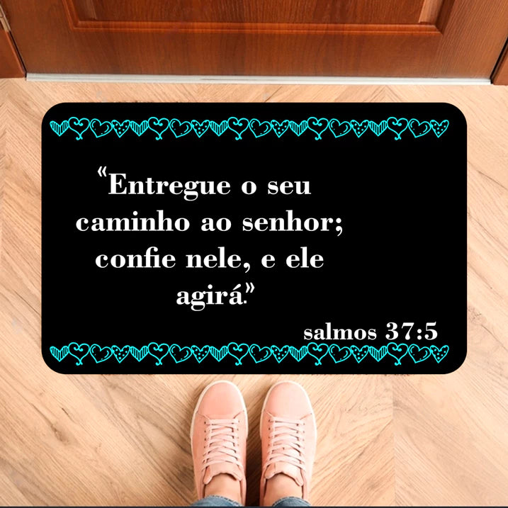 Tapete Antiderrapante Costura Reforçada - Versículo - Evangélico - Oração