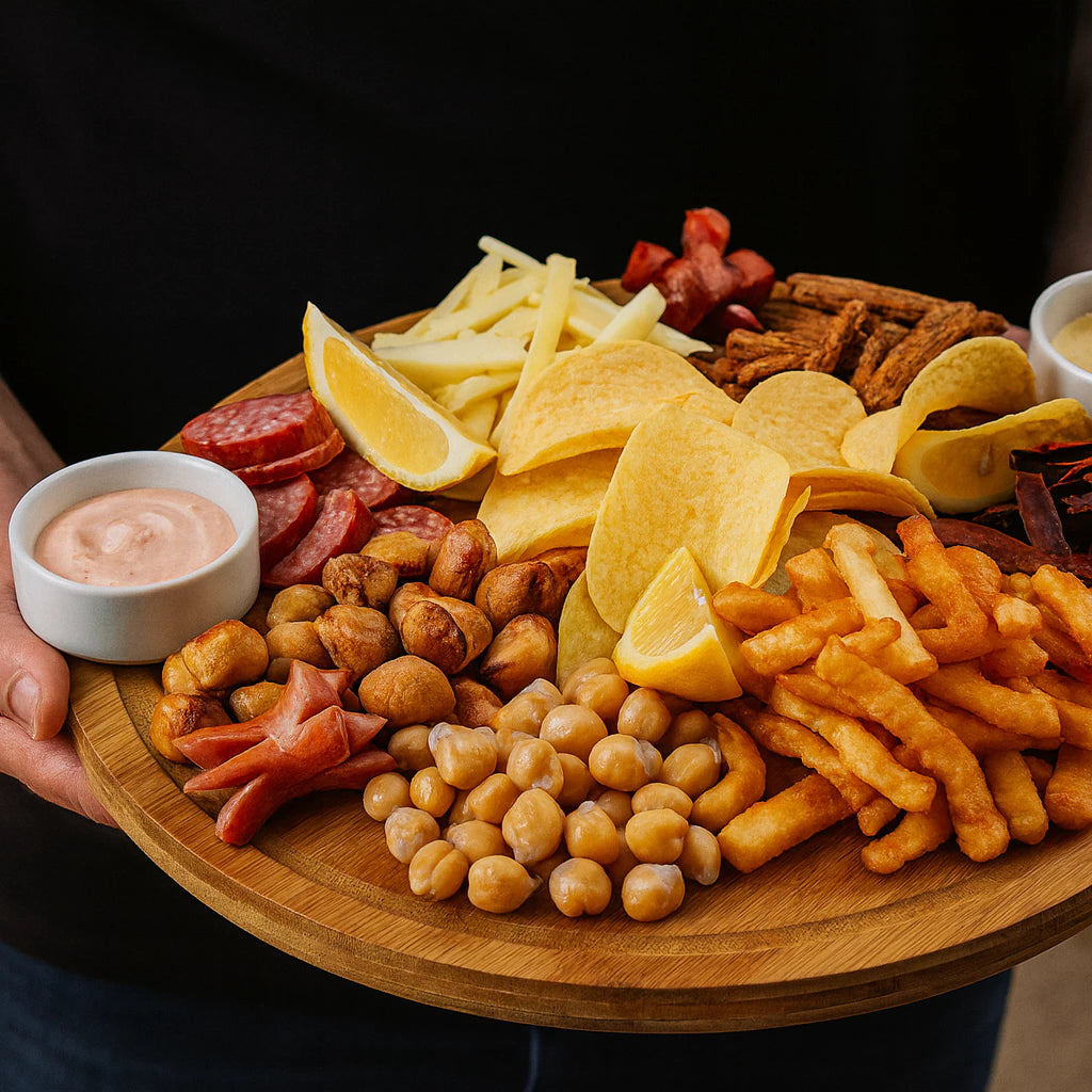 Petisqueira Redonda Para Frios Queijo C/ Molheira Ramekin e Garfinhos
