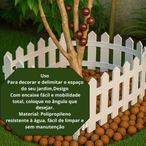 Kit 3 Cercas Plástica Decorativa Jardim Inglês
